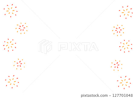 A cute and relaxed fireworks frame A cute and relaxed fireworks frame 127701048