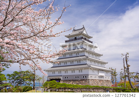 Shimabara Castle in spring with cherry blossoms Shimabara Castle in spring with cherry blossoms 127701342