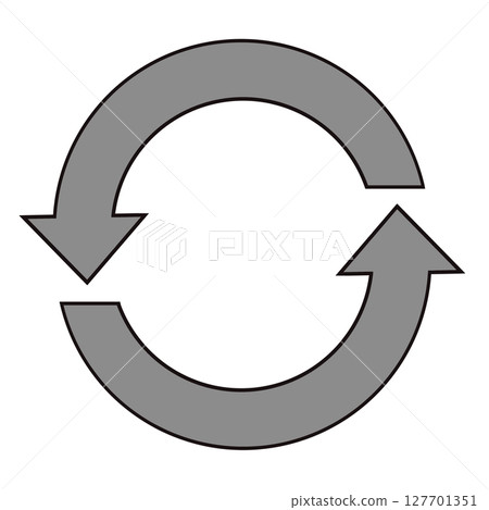 兩個旋轉箭頭，灰色 127701351