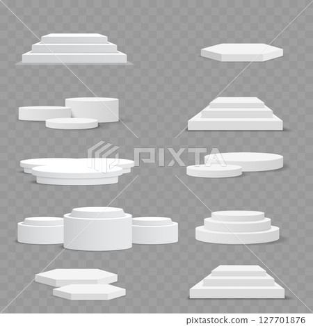 Comprehensive Set of White Product Podiums and Stages .Vector Comprehensive Set of White Product Podiums and Stages .Vector 127701876