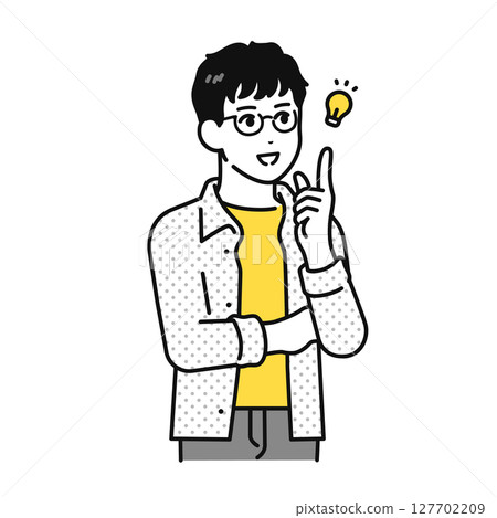 Inspiration, idea, solution, young man, illustration material Inspiration, idea, solution, young man, illustration material 127702209