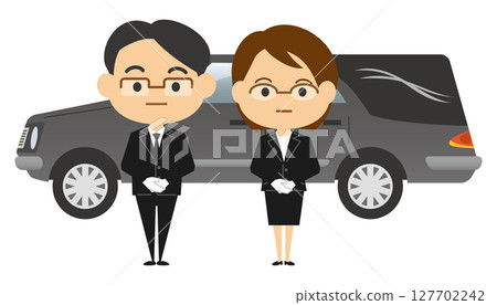 葬儀社和靈車的插圖 葬儀社和靈車的插圖 127702242