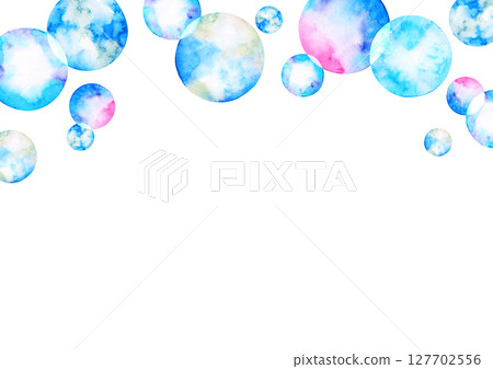 肥皂泡彩色背景框水彩插圖 肥皂泡彩色背景框水彩插圖 127702556