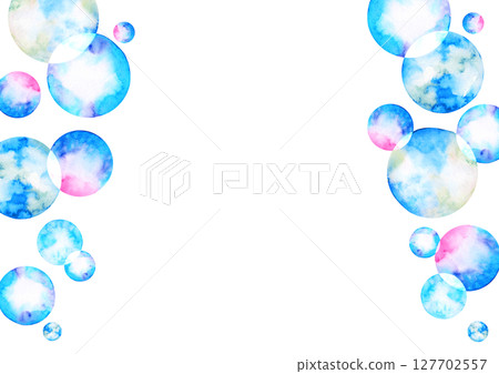 肥皂泡彩色背景框水彩插圖 肥皂泡彩色背景框水彩插圖 127702557