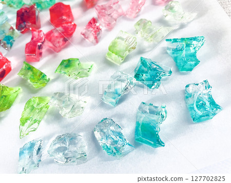 Colorful amber sugar before drying Colorful amber sugar before drying 127702825
