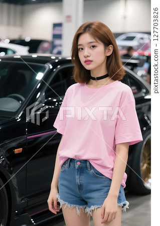 T-shirt model 127703826