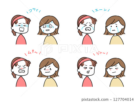 表情滑稽的女孩 127704014