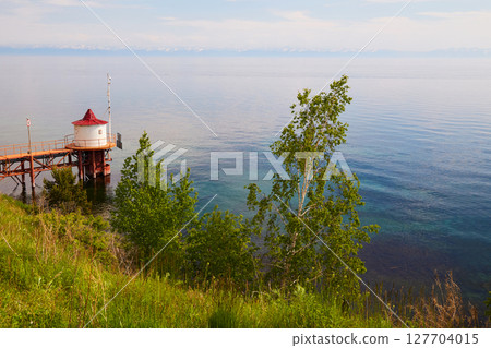 Beautiful summer landscape of Lake Baikal. Listvyanka Village 127704015