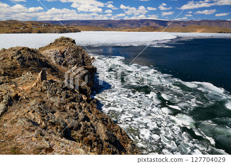 Spring landscape of Lake Baikal on a sunny May day Spring landscape of Lake Baikal on a sunny May day 127704029