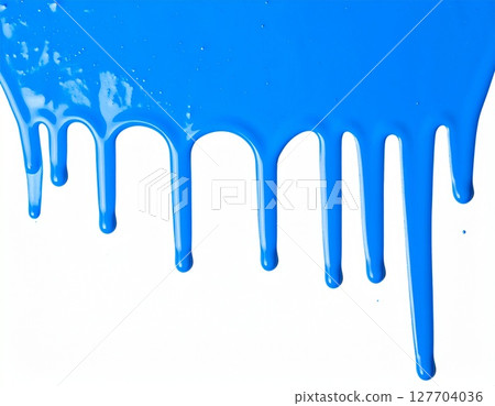 Background of blue paint dripping on white background Background of blue paint dripping on white background 127704036