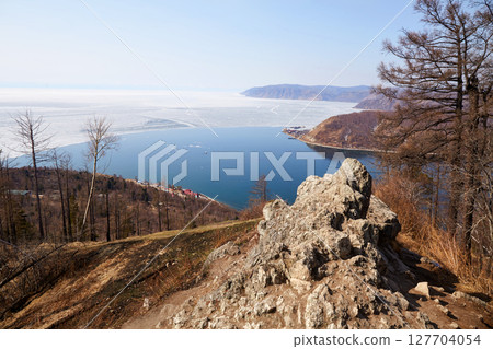 A popular view of the source of the Angara River on Lake Baikal A popular view of the source of the Angara River on Lake Baikal 127704054
