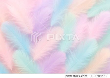 Soft pastel feathers layered in delicate pattern, creating smooth gentle texture spring celebration invitations backgrounds light dreamy airy design 127704452