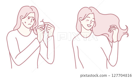 The Contrast of Emotions Exploring Hair Care and Meaningful SelfCare Moments in Life 127704816