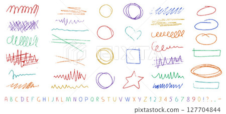Crayon Alphabet and Underline Set Crayon Alphabet and Underline Set 127704844