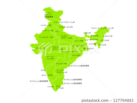 世界地圖上的印度地圖 127704881