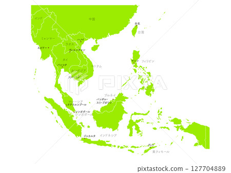 Map of Southeast Asia from the world map 127704889