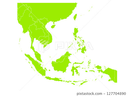 世界地圖上的東南亞地圖 127704890