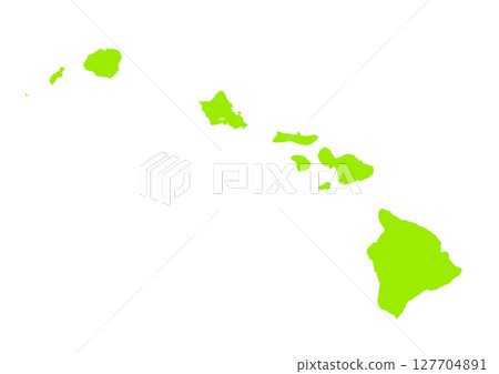 Map of Hawaii from a world map 127704891