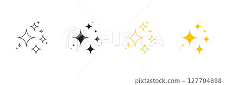 Sparkle And Starburst Line And Solid Icon Set. Decorative Shine Symbols For Emphasis And Highlighting Symbol Collection. Isolated Vector Illustration Sparkle And Starburst Line And Solid Icon Set. Decorative Shine Symbols For Emphasis And Highlighting Symbol Collection. Isolated Vector Illustration 127704898