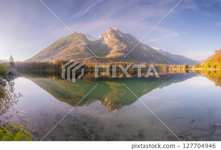 View of Hintersee lake in Berchtesgaden National Park Bavarian Alps, Germany View of Hintersee lake in Berchtesgaden National Park Bavarian Alps, Germany 127704946