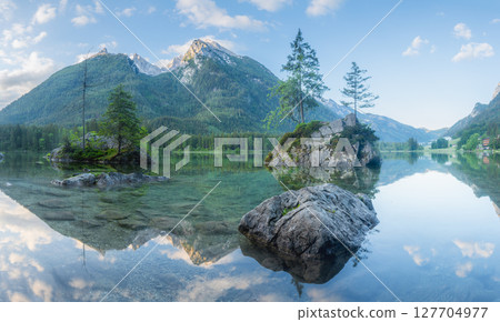 View of Hintersee lake in Berchtesgaden National Park Bavarian Alps, Germany 127704977