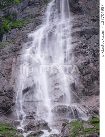 Rothbach Waterfall near Konigssee lake in Berchtesgaden National Park, Germany 127704987