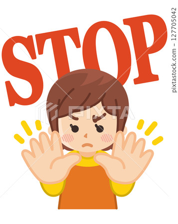 禁止擅闖──一名年輕女子擋住了路 127705042