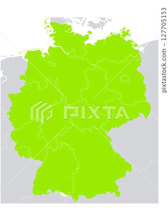 Map of Germany's administrative divisions from a world map. Map of Germany's administrative divisions from a world map. 127705153