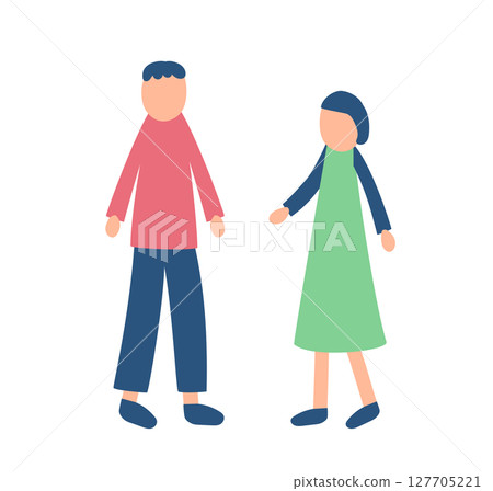 易於使用的男性和女性插圖 易於使用的男性和女性插圖 127705221