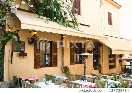 Beautiful street in Athens city 127705784