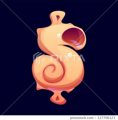 Sea seashell cartoon font punctuation dollar currency symbol. Ocean conch English typeset symbol, coral reef mussel vector typeface sign. Seashell English alphabet font element or kids ABC type mark Sea seashell cartoon font punctuation dollar currency symbol. Ocean conch English typeset symbol, coral reef mussel vector typeface sign. Seashell English alphabet font element or kids ABC type mark 127706121