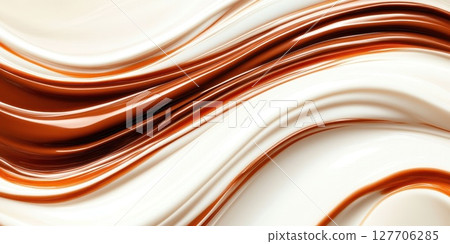 Smooth swirls of caramel and cream create an appealing abstract design perfect for backgrounds and culinary themes Smooth swirls of caramel and cream create an appealing abstract design perfect for backgrounds and culinary themes 127706285