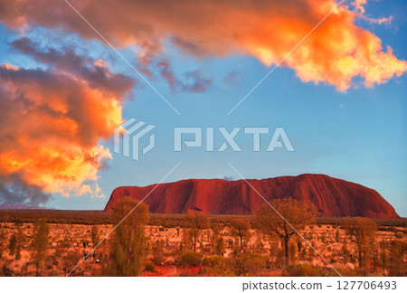 Beautiful sunset at Ayers Rock Beautiful sunset at Ayers Rock 127706493