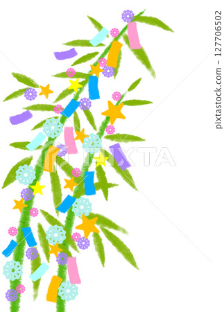 Illustration of Tanabata bamboo decorations 127706502