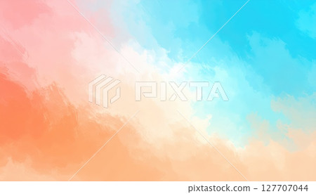 橙色和藍色柔和漸變的抽象插圖 127707044