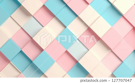 Pastel cube pattern background illustration Pastel cube pattern background illustration 127707047