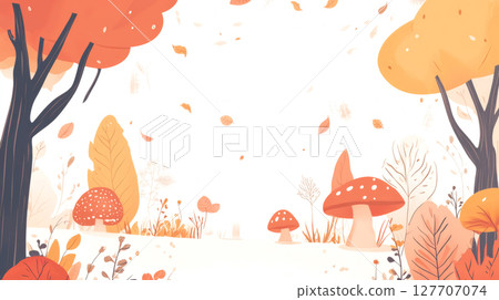 Colorful autumn forest background material 127707074