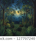 Deep Jungle Dawn, Rousseau-inspired AI Landscape 127707240