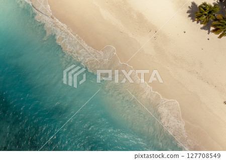 Tropical carribbean beach, aerial abstract background Tropical carribbean beach, aerial abstract background 127708549