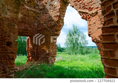 Ruins of Church of St. Peter and Paul in village of Vyshov, Mogilev region, Belarus Ruins of Church of St. Peter and Paul in village of Vyshov, Mogilev region, Belarus 127708922