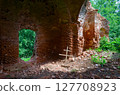 Ruins of Church of St. Peter and Paul in village of Vyshov, Mogilev region, Belarus 127708923