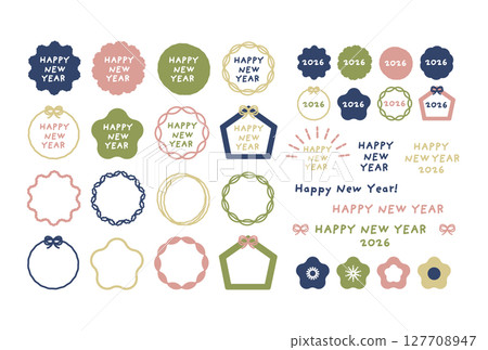 新年新年人物框架插圖素材集 127708947