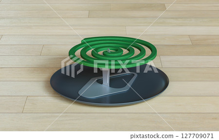 Spiral Mosquito Coil. 3D Rendering. Spiral Mosquito Coil. 3D Rendering. 127709071