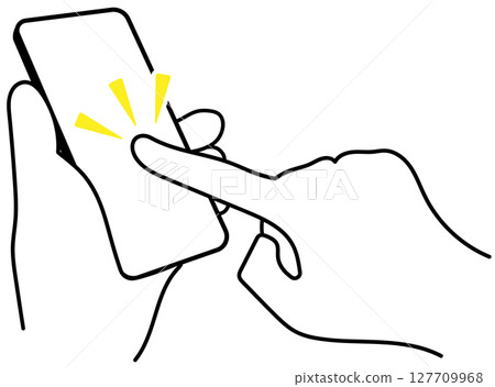 Hand to operate smartphone 127709968
