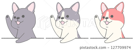 French bulldog raising hands (3 types) French bulldog raising hands (3 types) 127709974