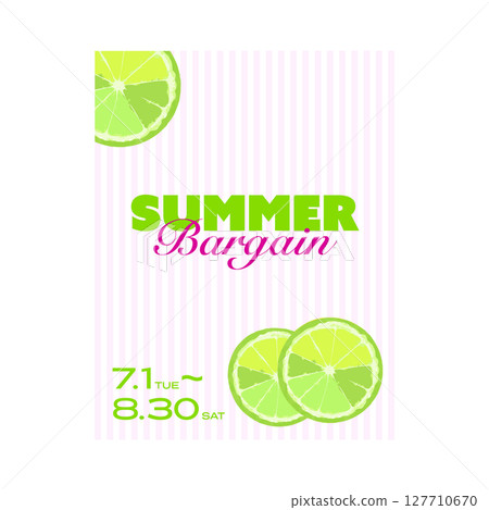 清爽的青檸香味夏季促銷公告海報（垂直） 127710670