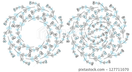 Heart shape Twigs Circular Frame border and Background Texture Winter Holidays Copy space Templates 127711070