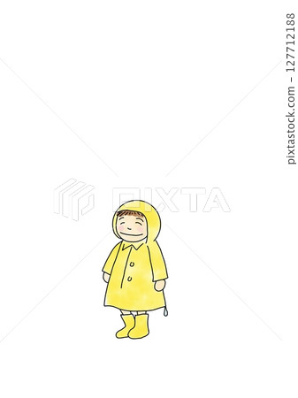 Child in a yellow raincoat 127712188