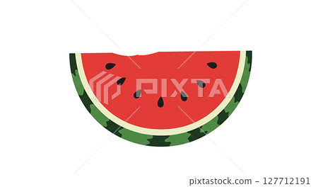 西瓜切成半圓形的插圖 127712191