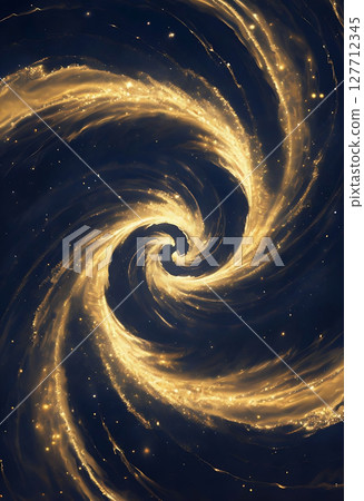 Dream Swirl of Navy and Gold Particles 127712345